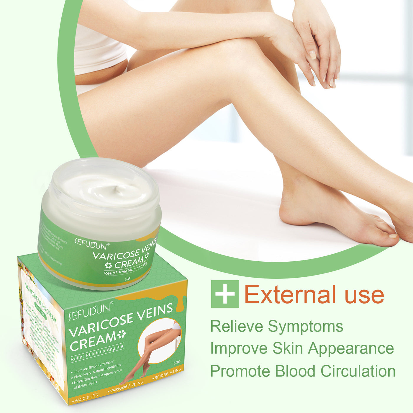 Vein Cream Red Blood Streaks Repair Earthworm Leg Bruises Bulge Relief Pain Safflower Skin care lotion Varicose Cream