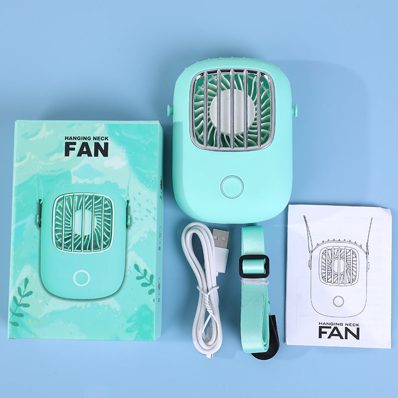 Hanging Neck Fan USB Portable Fan Can Support Fan With Bracket Tiffany Blue Fan