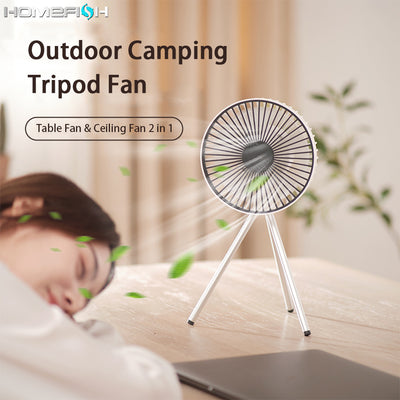 Tripod Camping Fan Desktop Portable Tent Hangable Ceiling Fan Small Outdoor Fan