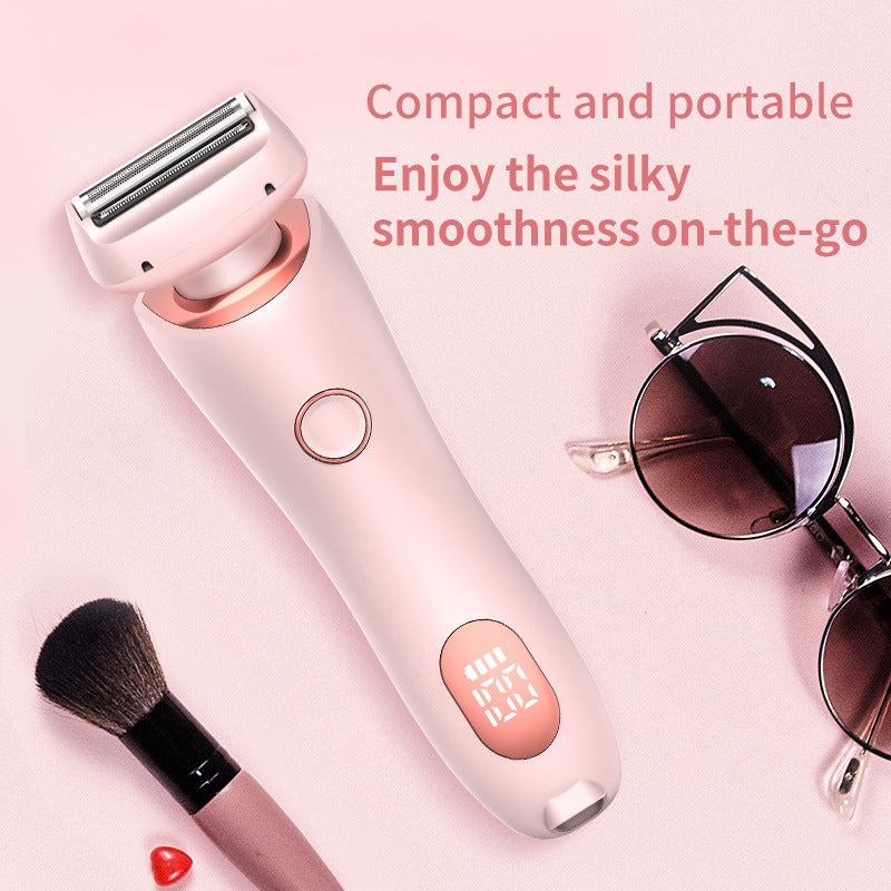 2 In 1 Hair Removal Epilator USB Rechargeable Trimmer Women Body Razor Face Leg Armpit Bikini Hand Pubic Shaver Hair Remover